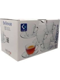 Set x12 (6 Tazas de té 210 ml + 6 platitos BELLEVUE) - 