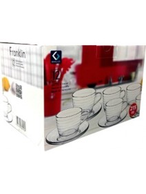 Set x12 (6 Tazas de té 210 ml + 6 platitos FRANKLIN) - 