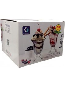 Set x4 copas de helado con pie de vidrio 200 ml EUGENE - COPAS DE HELADO