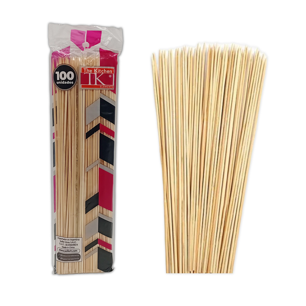 Pack 100 palitos madera brochete