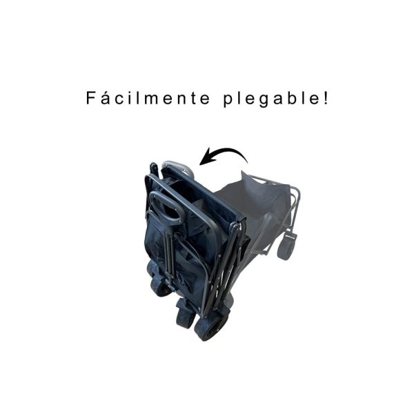 Carro playero c/ruedas anchas 90x58x79cm negro - Imagen 10