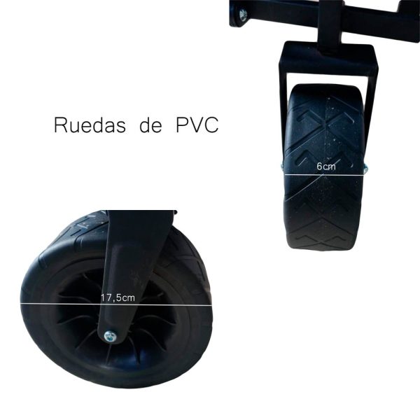 Carro playero c/ruedas anchas 90x58x79cm negro - Imagen 16