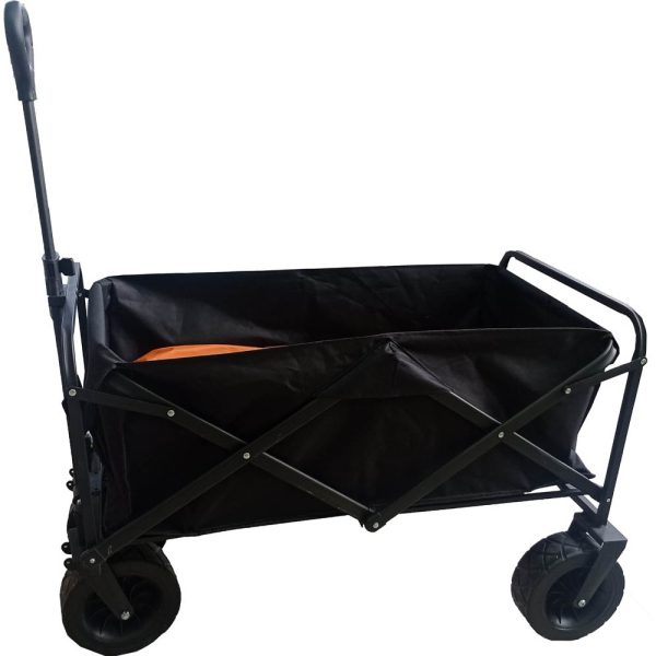 Carro playero c/ruedas anchas 90x58x79cm negro - Imagen 2
