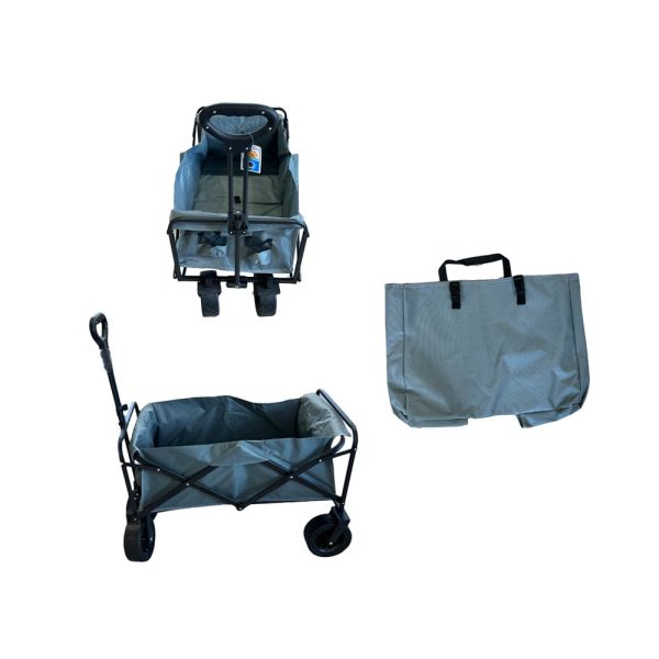 Carro playero c/ruedas anchas 90x58x79cm negro - Imagen 5