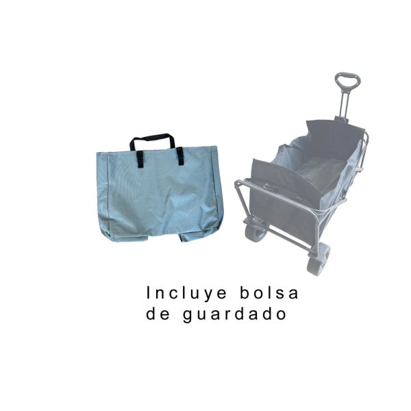 Carro playero c/ruedas anchas 90x58x79cm negro - Imagen 7