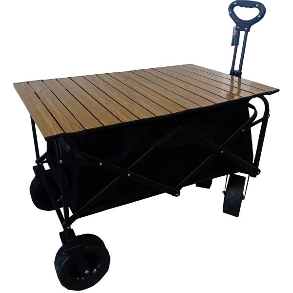 Carro playero c/ruedas anchas y mesa 90x58x79cm - Imagen 1