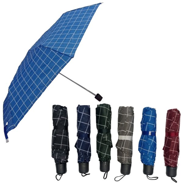 134125-1.jpg Paraguas plegable estampa a cuadros- 53cm aprox - Imagen 1