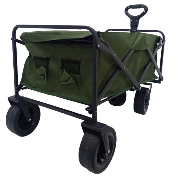 Carro playero c/ruedas anchas 90x58x79cm verde - Imagen 2