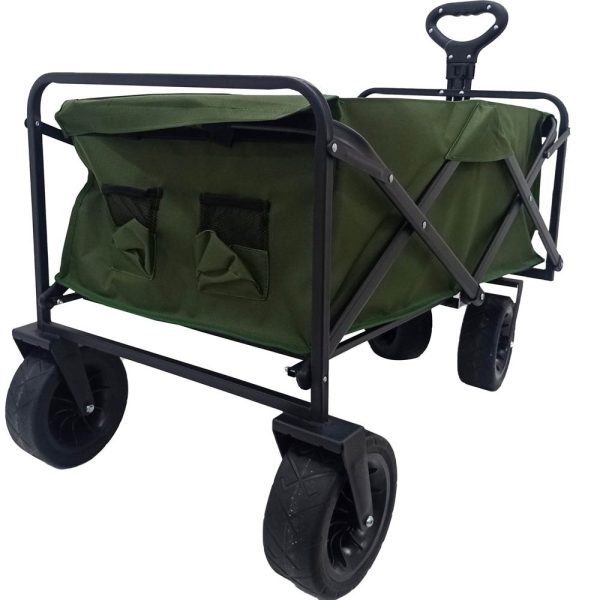 Carro playero c/ruedas anchas 90x58x79cm verde - Imagen 3