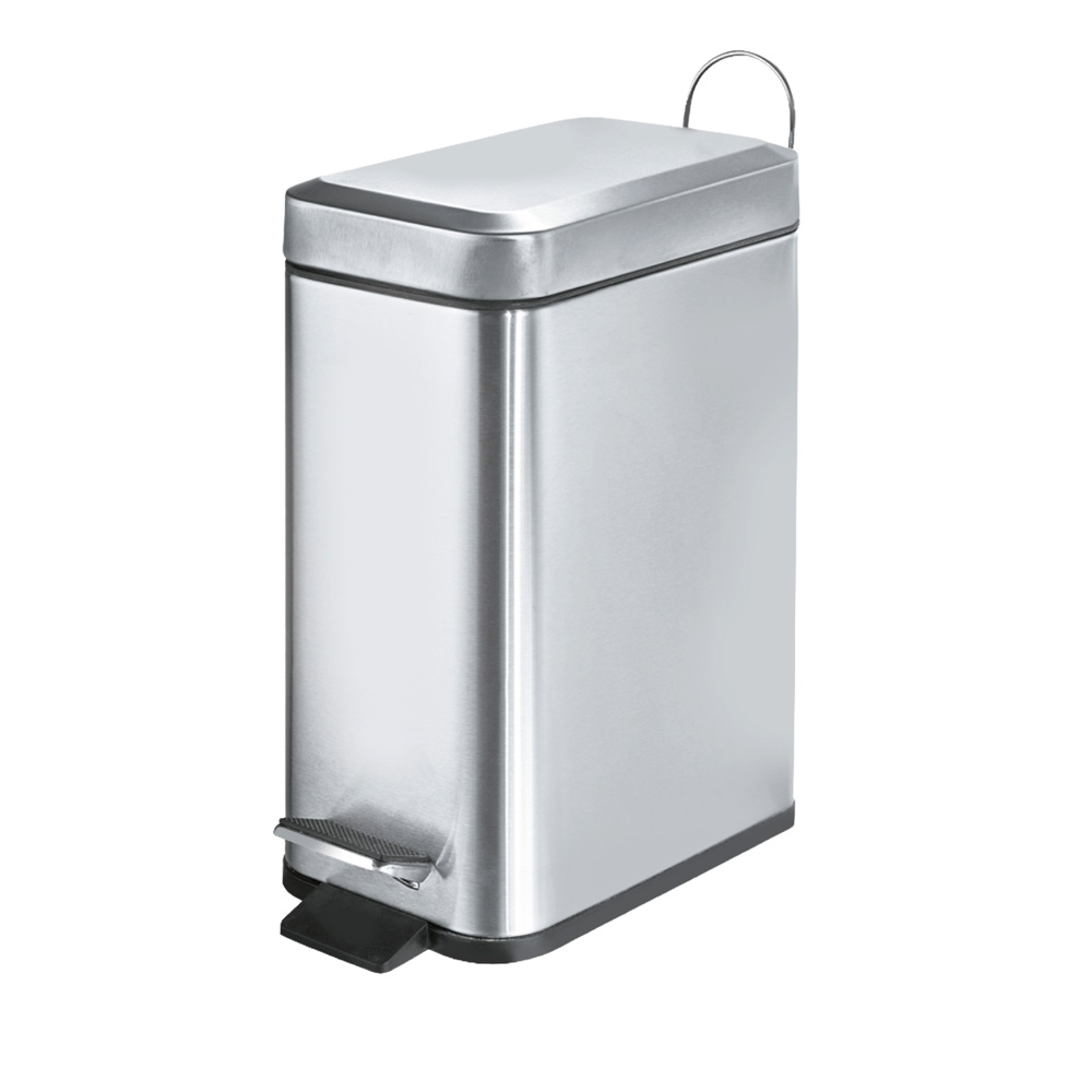 Recipiente rectangular para residuos de acero, con pe