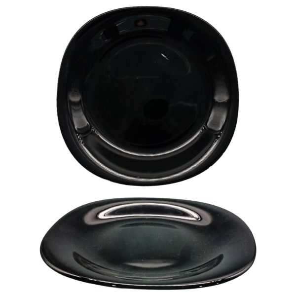 Plato playo LISBOA BLACK 27cm ap - vidrio opalino - Imagen 1