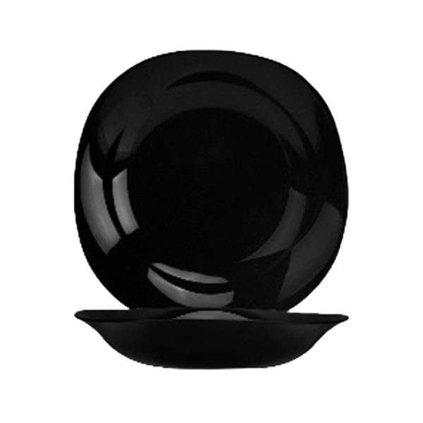 Plato hondo LISBOA BLACK 22cm ap - vidrio opalino - Imagen 1