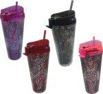 Vaso doble pared con tapa y sorbete 700cc aprox. 4 col - Imagen 3