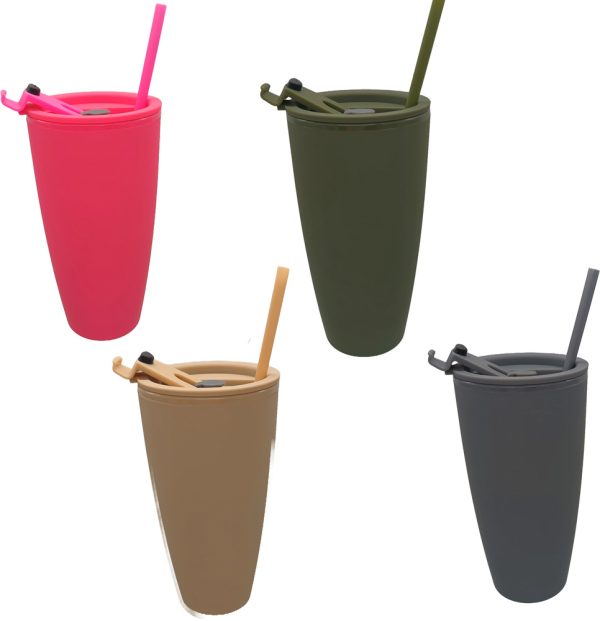 Vaso dob pared c/tapa silic y sorbete 800cc aprox. 4 col - Imagen 3