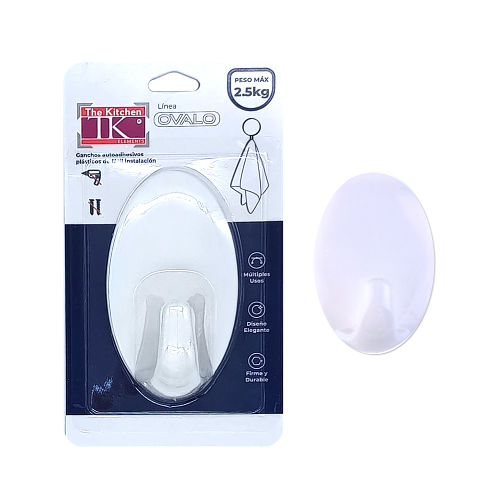 Gancho adhesivo oval