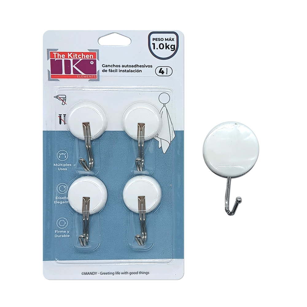 Set x4 ganchos adhesivos