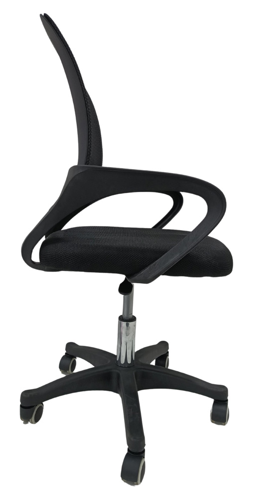 Silla escritorio con ruedas y posa brazos, respaldo de malla