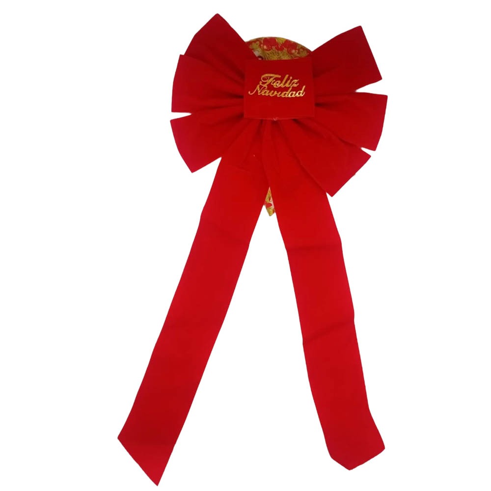 Moño rojo con »Feliz navidad» 28x59cm