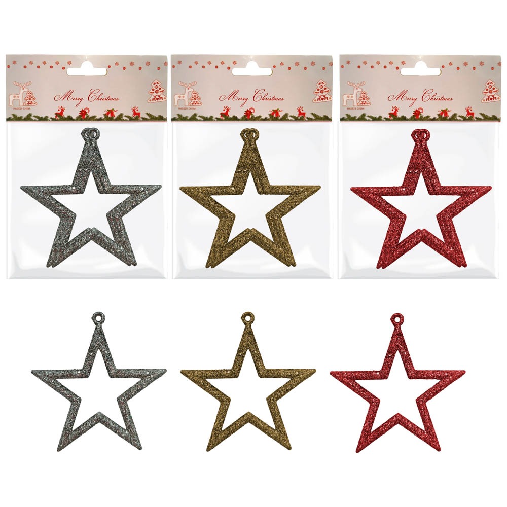 Set x6 estrellas 7cm cada uno- ro, do y champagne