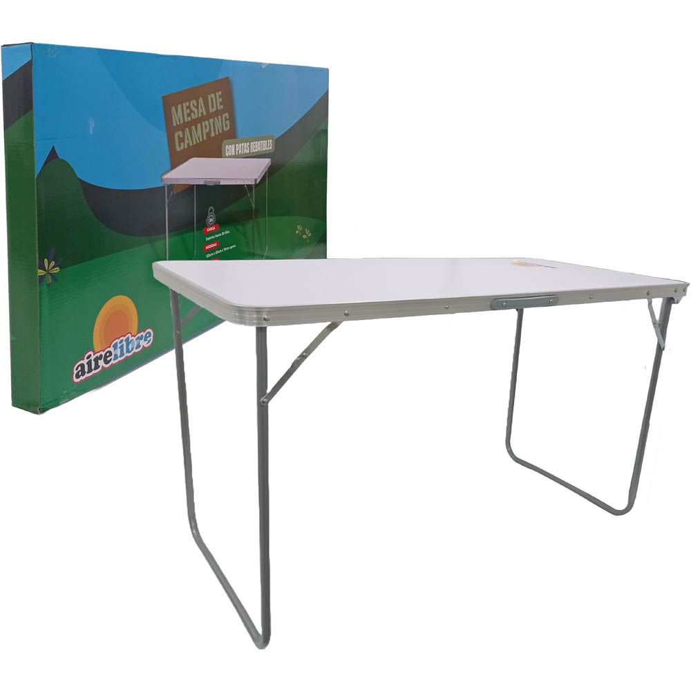Mesa camping plegable-surtido bl y gris 120x60x70cm (ALU+