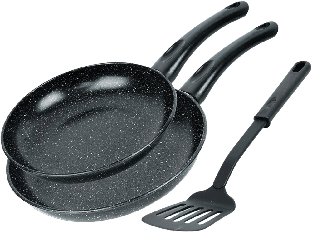 Set x7 antiadh: 3 cacerolas con tapa vid 14-16-24cm