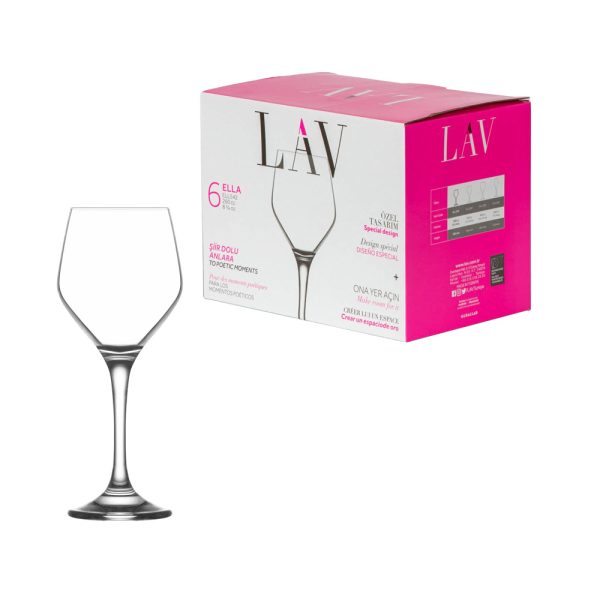 Set x6 copas ELLA vino 260cc aprox - Imagen 1