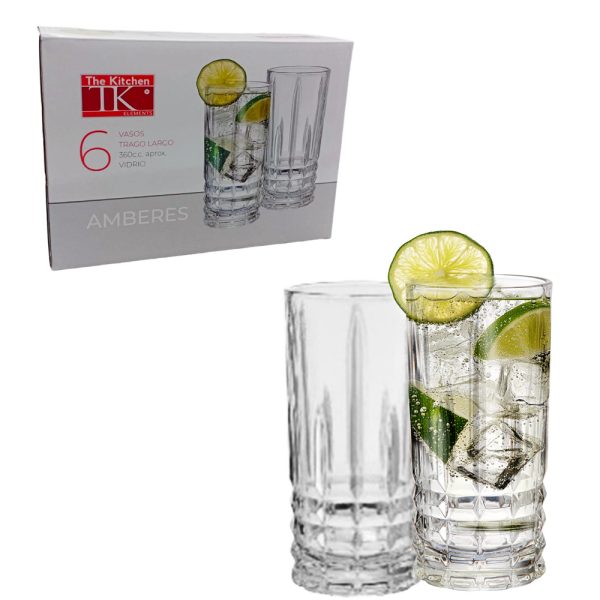 302359-1.jpg Set x6 vasos 360ml aprox-linea Amberes - Imagen 1