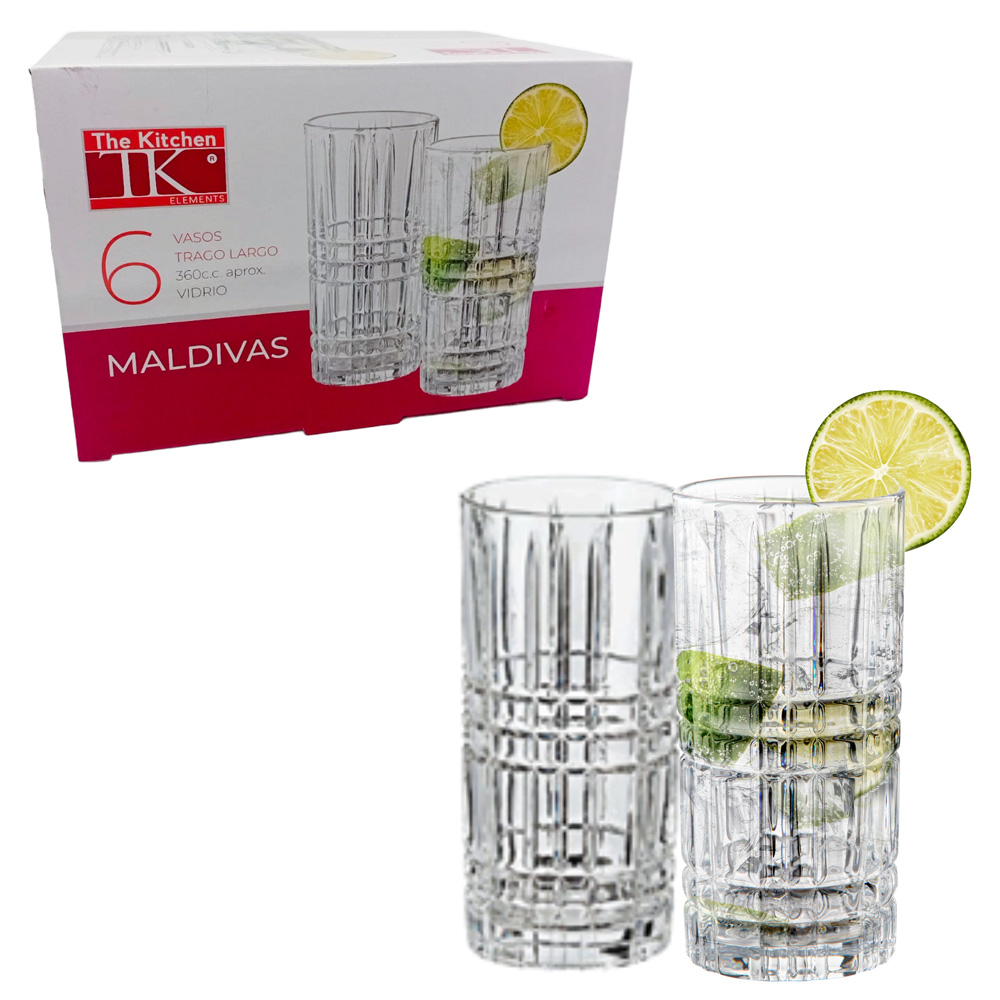 Set x6 vasos 360ml -linea Maldivas