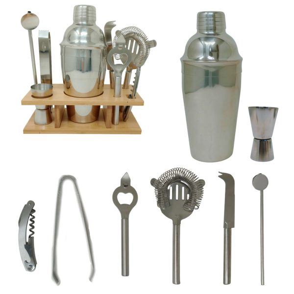 302469-1.jpg Set de Barman Base de bamboo 8 elementos + base - Imagen 1