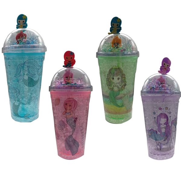 Vaso plástico doble pared c/gel y sorbete …cc aprox - Imagen 1