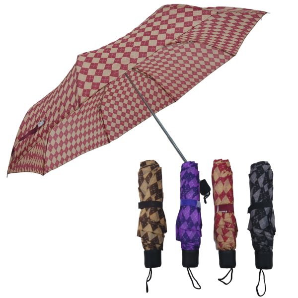 302651-1.jpg Paraguas plegable estampado rombos- 53cm aprox - Imagen 1