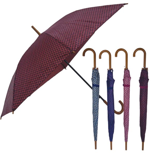 Paraguas auto, estampado triángulos- 54cm aprox - Imagen 3