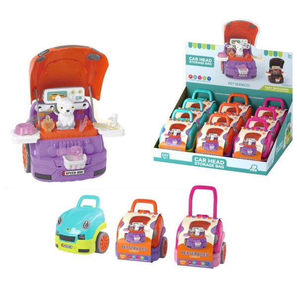 Auto peluquería mascotas+accesorios35x30x14cm aprox-Disp x9 - Imagen 1