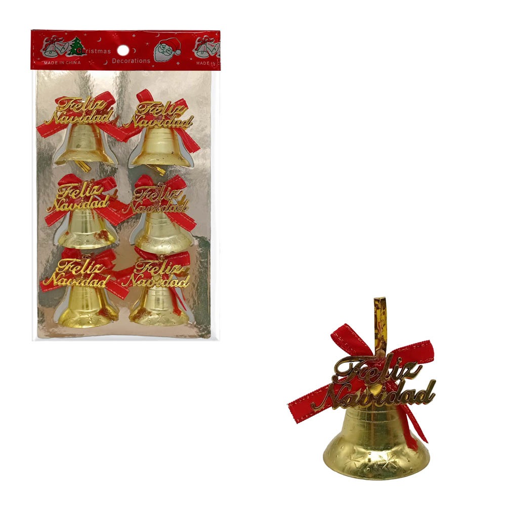 Set x5 campanitas doradas 3,8cm