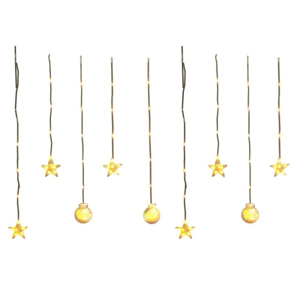 LED x110L blancas, bolas+estrellas 3x1mts aprox 8F - Imagen 2