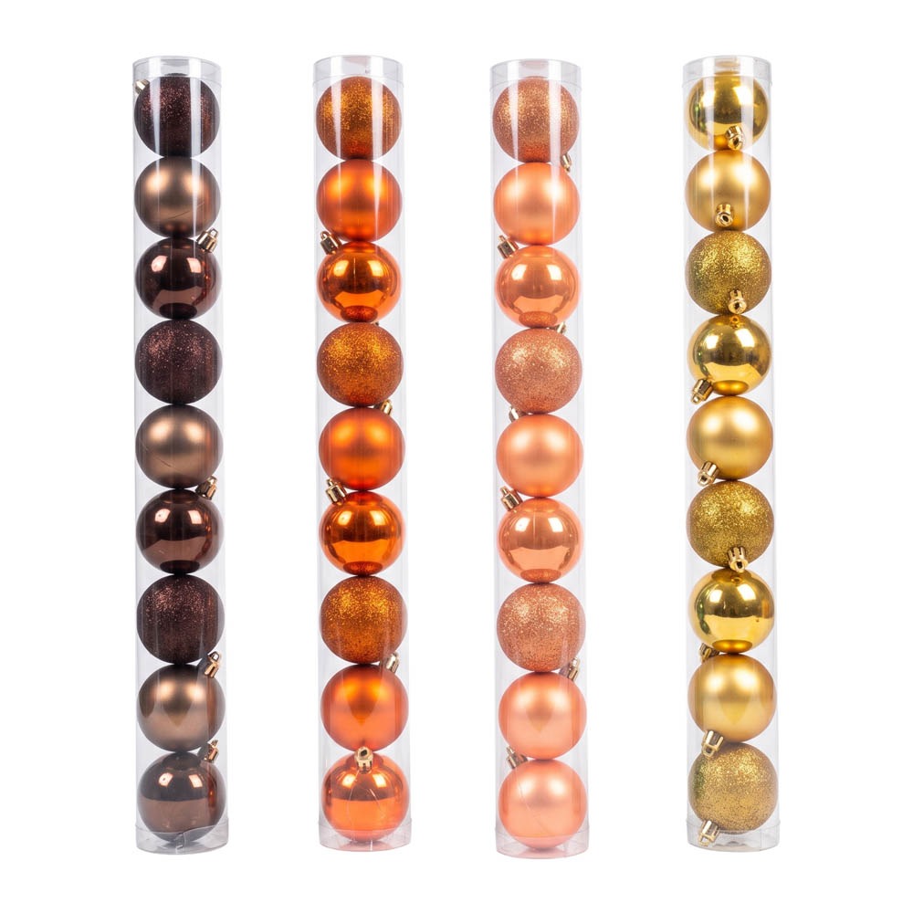 Tubo x9 bolas nº5 satin, mate, brill- 4 surtido degradé cobre