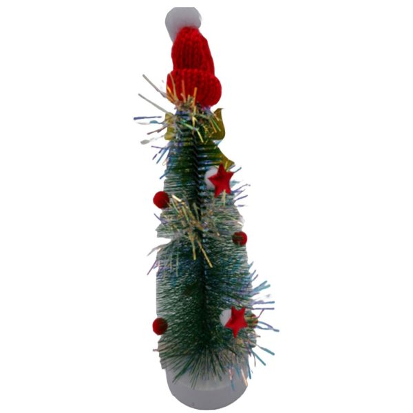 Árbol escritorio 7x23cm aprox c/gorrito noel - Imagen 1
