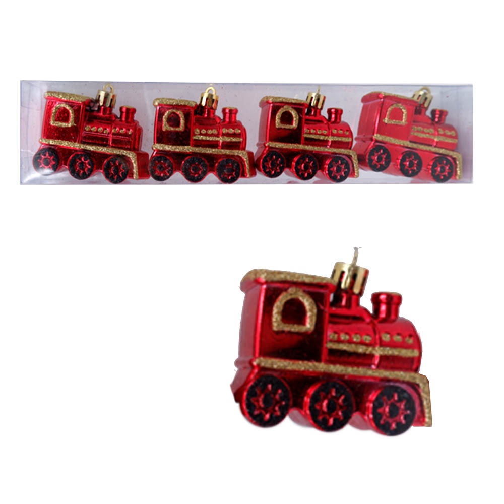 PVC x4 locomotoras rojas 6x5,5cm