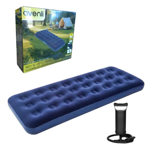 Colchon inflable 1 plaza 191x73cm aprox con inflador - Imagen 2
