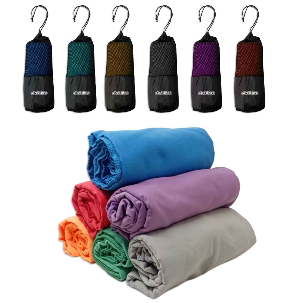 Toallón secado rápido con elástico+bolsa guardado 70x150cm