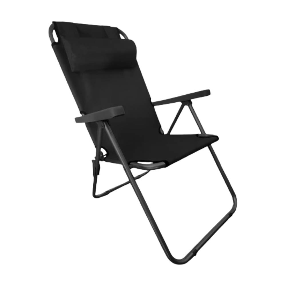 Silla reposera con apoya cabeza – color negro