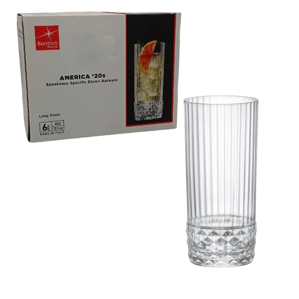 Set x6 Vaso long drink AMERICA 20s 400cc