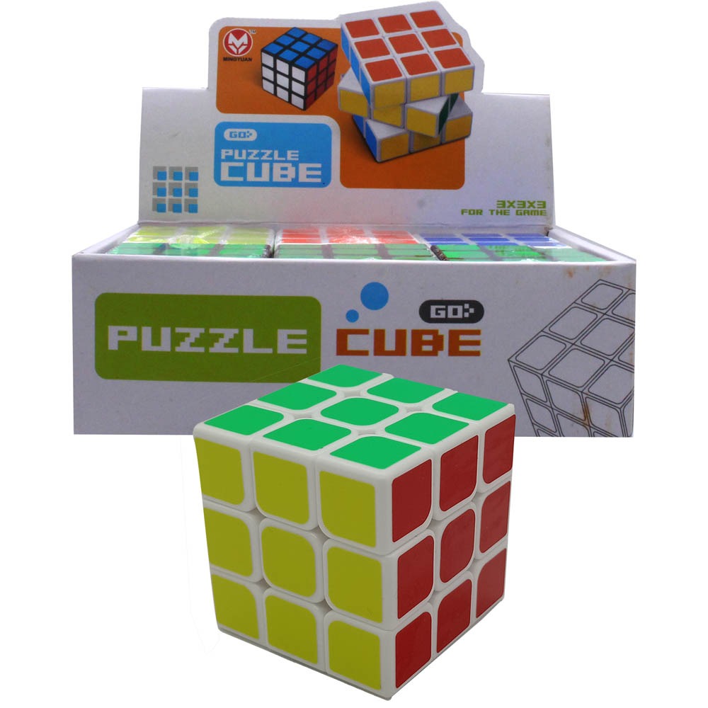 Cubo magico blanco y fluo de 5,5cm