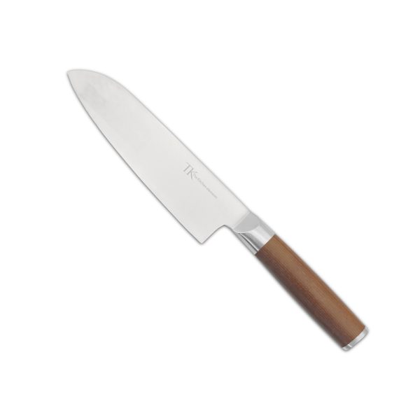 304781-1.jpg Cuchillo Santoku 18.5cm aprox con mango de madera - Imagen 1