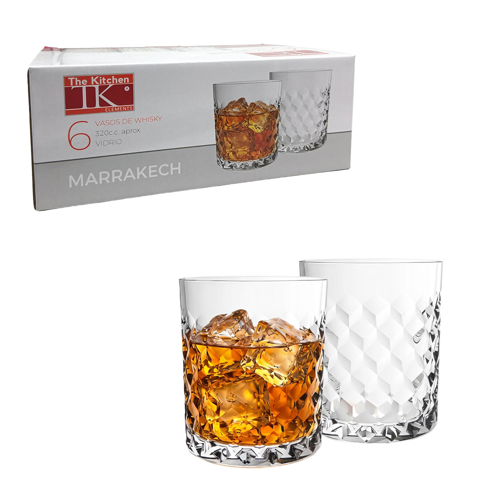Set x6 Vasos de vidrio Marrakech 320cc