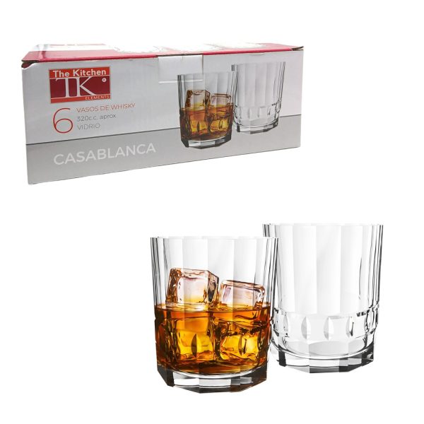 304997-1.jpg Set x6 Vasos de vidrio Casablanca 320cc aprox - Imagen 1