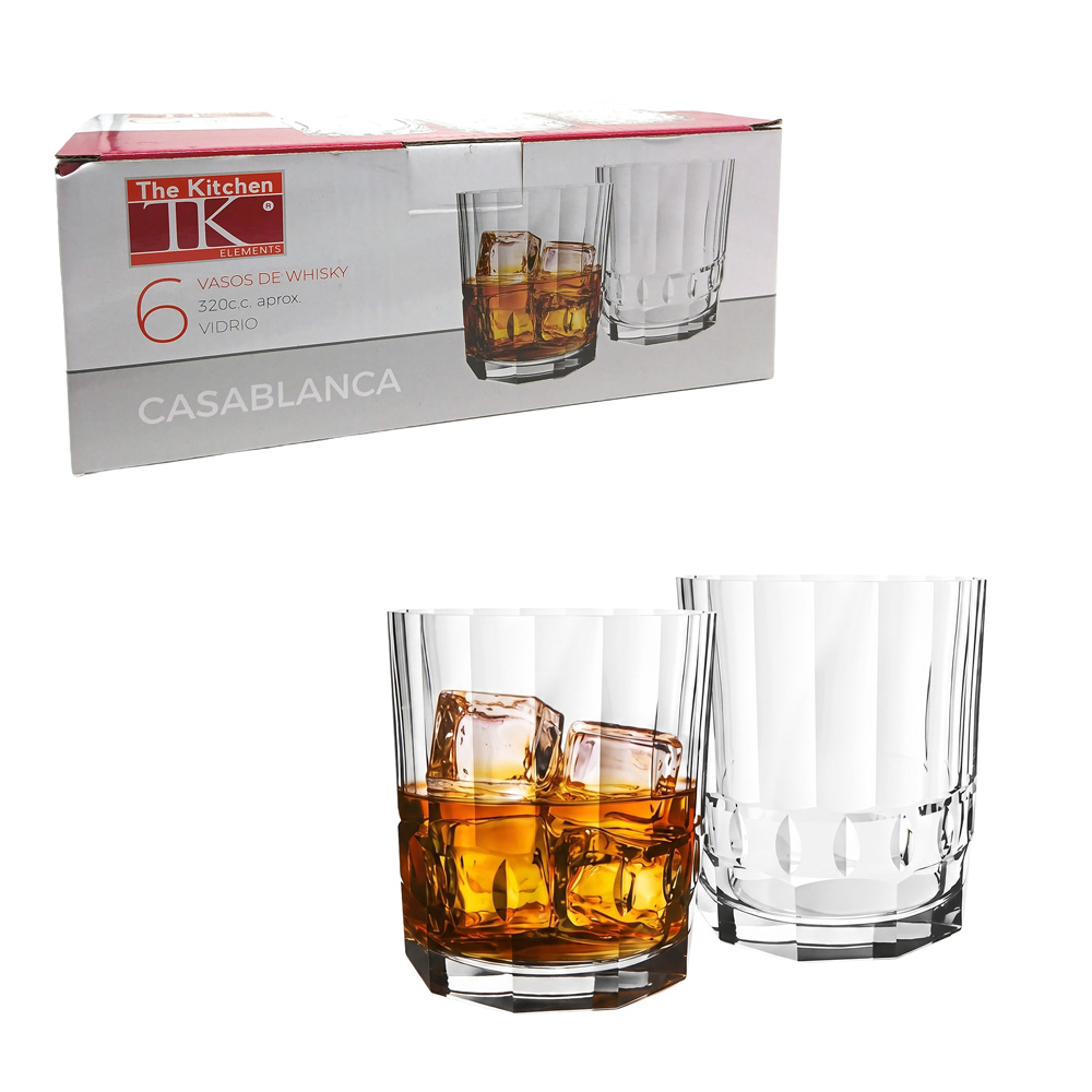 Set x6 Vasos de vidrio Casablanca 320cc