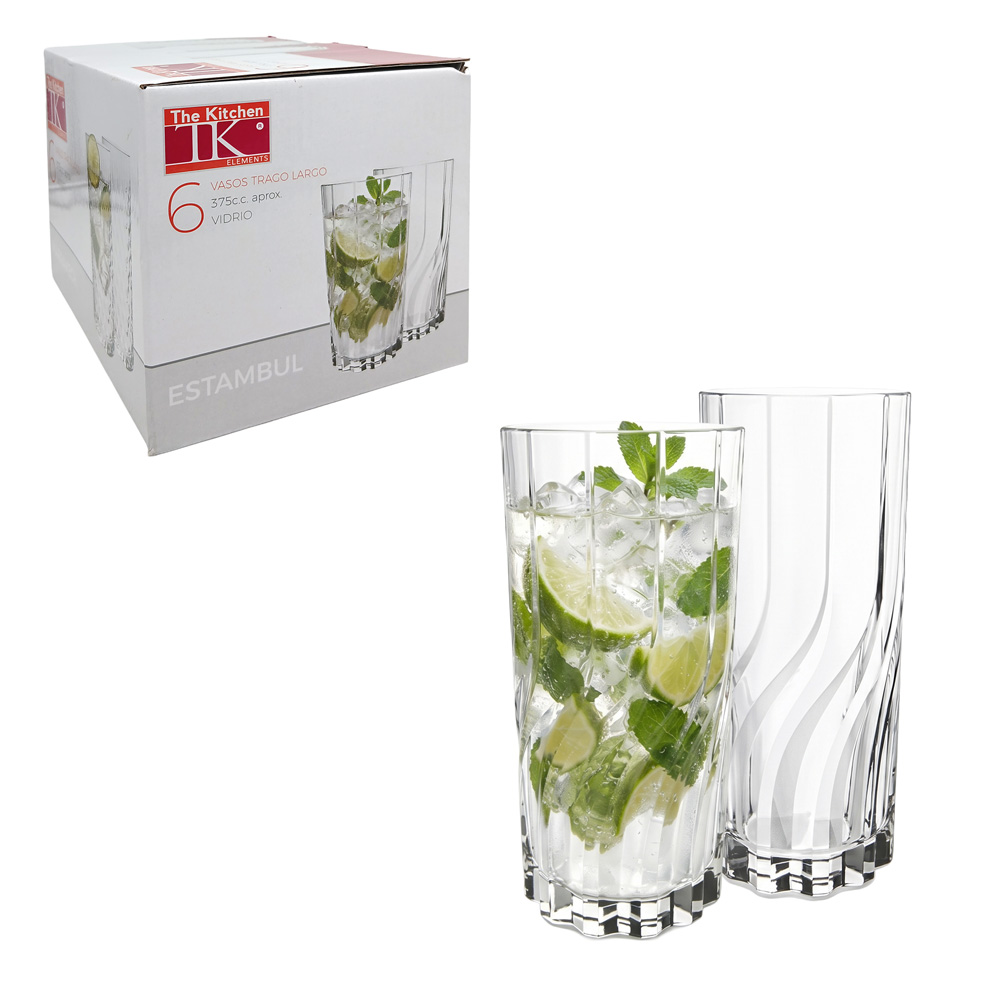 Set x6 Vasos trago largo Estambul 375cc