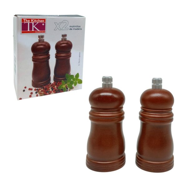 Set X 2 Molinillos De Madera De 4" - Imagen 1