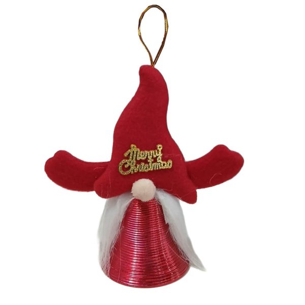 Accesorio navideño campana+gorro+merry christmas rojo - Imagen 1